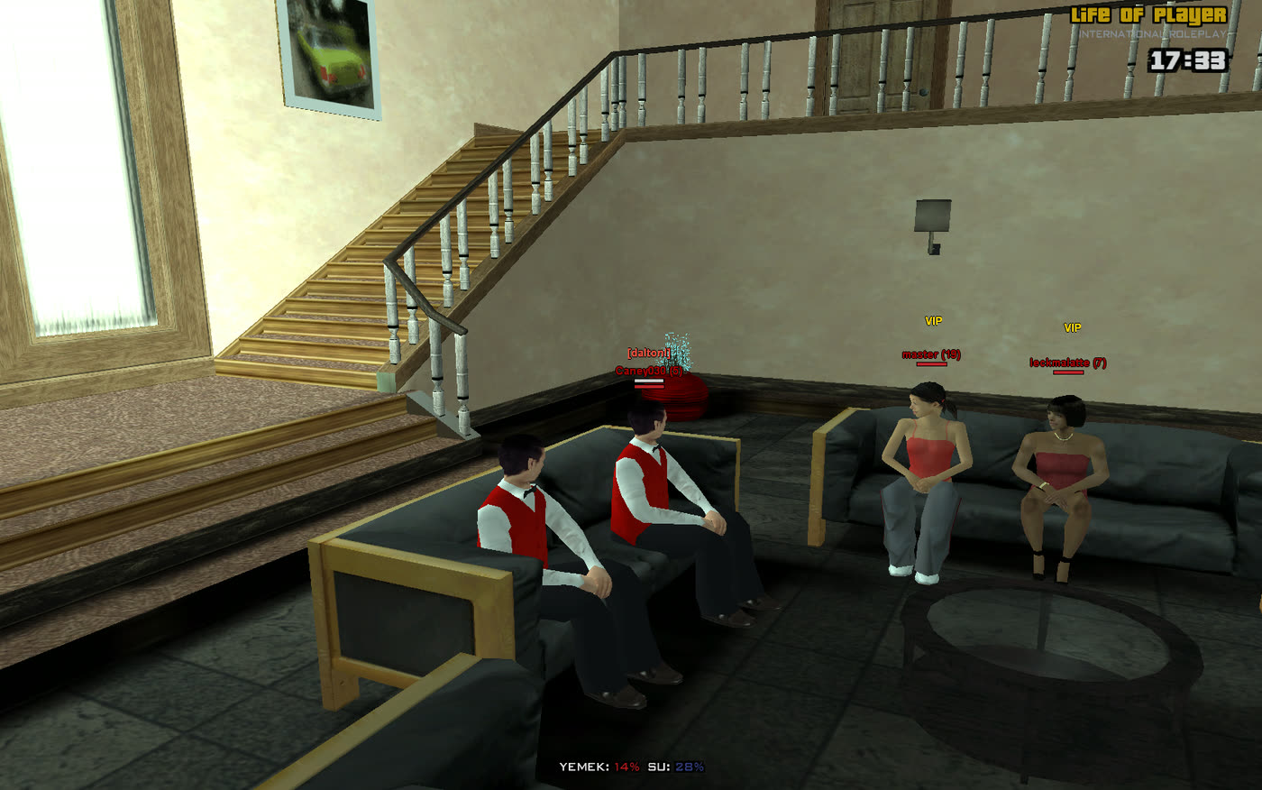 Treffen in der Villenlobby